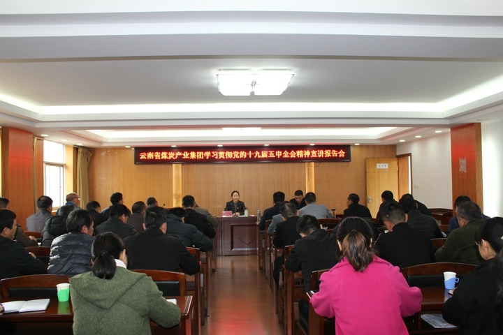 集团党委委员、财务总监莫晓丹到羊场煤矿宣讲党的十九届五中全会精神