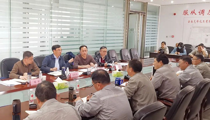 集团党委副书记、、、总司理高建嵩一行到先锋化工督导调研