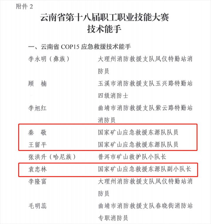 热烈祝贺！云煤（鸿运国际）集团21人荣获省第十八届职工职业手艺大赛手艺状元和手艺能手称呼
