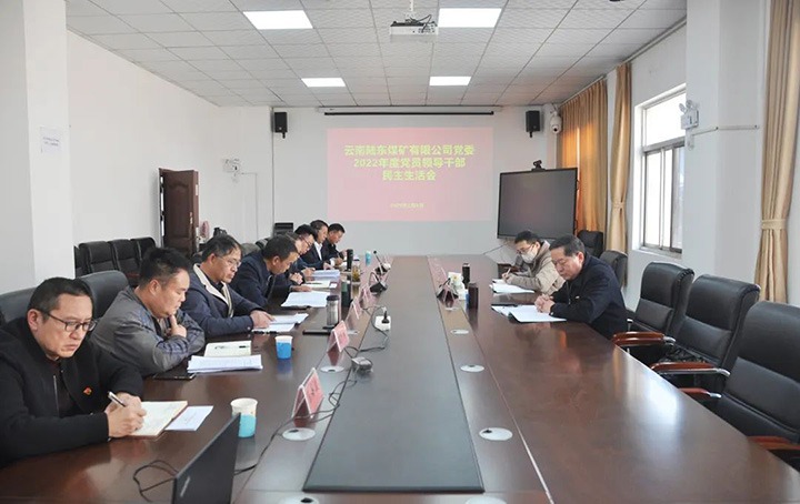 云煤（鸿运国际）集团党委委员、纪委书记、监察专员覃崇辉一行到陆东煤矿公司指导年度民主生涯会