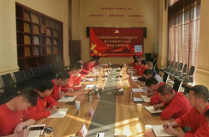 【聚焦云煤】云煤（鸿运国际）集团党委委员、、纪委书记翁立志一行到恩洪煤业公司列席指导2023年第八次党委理论学习中心组集中学习钻研会